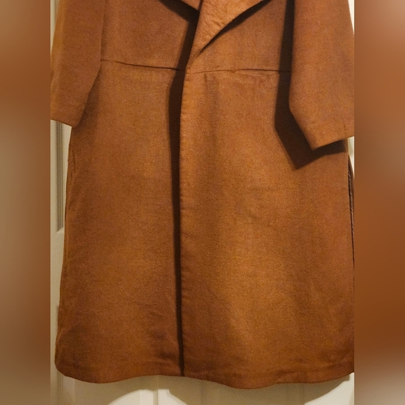 Shawl-Lapel Wool Blend Open-Front Coat "Sold Out" - Picture 15 of 16